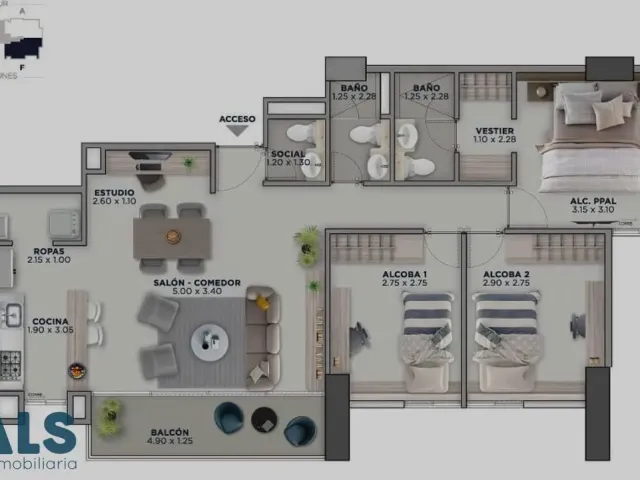 Apartamento en Sabaneta en Las Lomitas