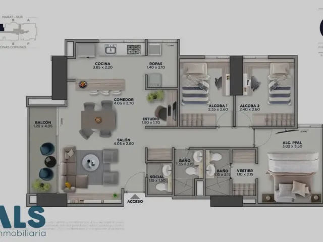 Apartamento en Sabaneta en Las Lomitas