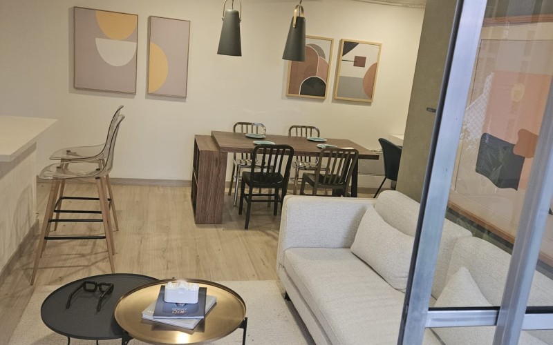 The living in a modern apartment with a great location