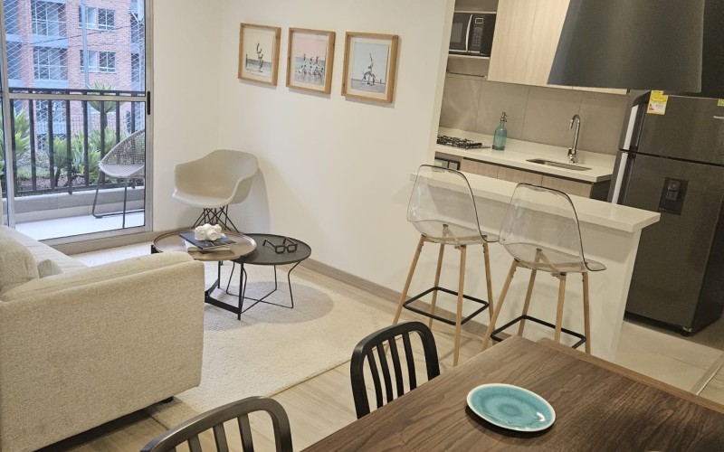 The living in a modern apartment with a great location