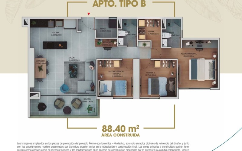 Exclusivo apartamento en Suramérica con vista natural, acabados premium y club residencial.
