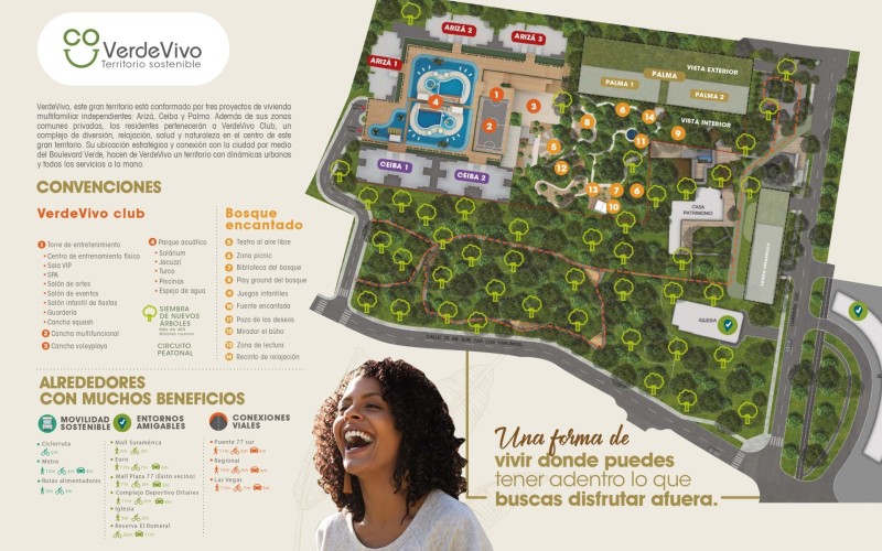Exclusivo apartamento en Suramérica con vista natural, acabados premium y club residencial.
