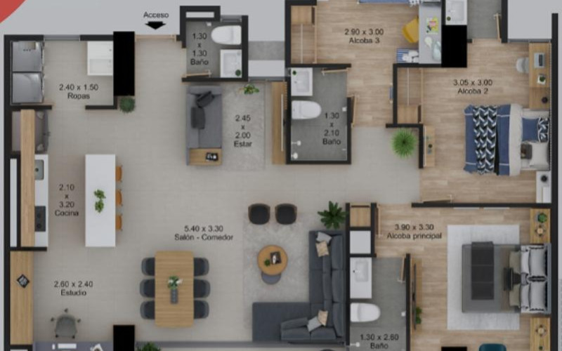 Apartamento en Medellín en Laureles
