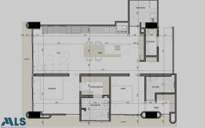 Apartamento en Envigado en Alto de las Palmas