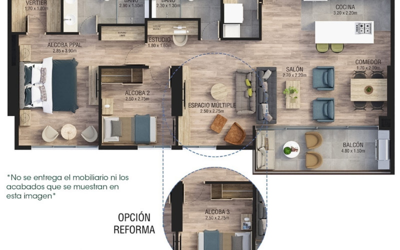 DESIGN THE FINISHES OF YOUR DREAMS! EXCLUSIVITY AND CUSTOM DESIGN: BRAND NEW APARTMENT IN THE LOMA DE SAN JOSÉ AREA OF SABANETA. (FIRST IMAGES CREATED BY AI)