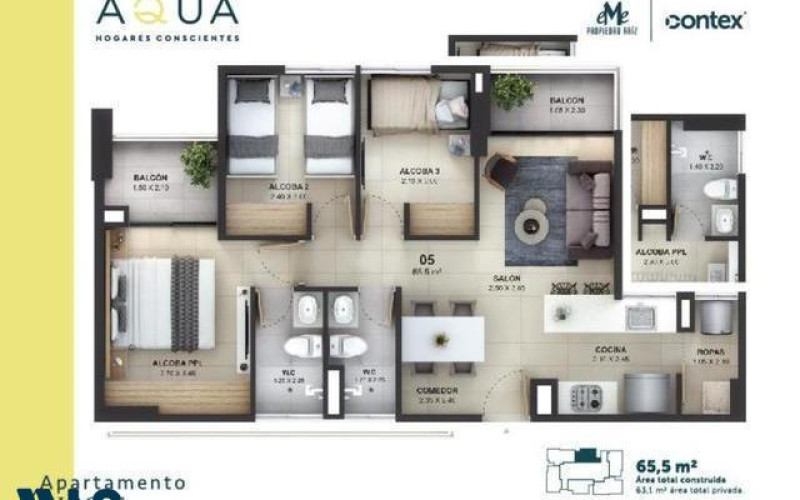 Apartamento en Rionegro en Laureles