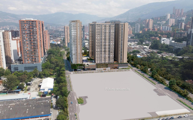 Apartamento en Venta en Ciudad del Río Medellín | Samán 56m² Esquinero