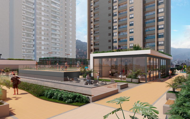 Apartamento en Venta en Ciudad del Río Medellín | Samán 56m² Esquinero