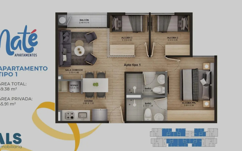 Apartamento en Rionegro en V. Fontibon 