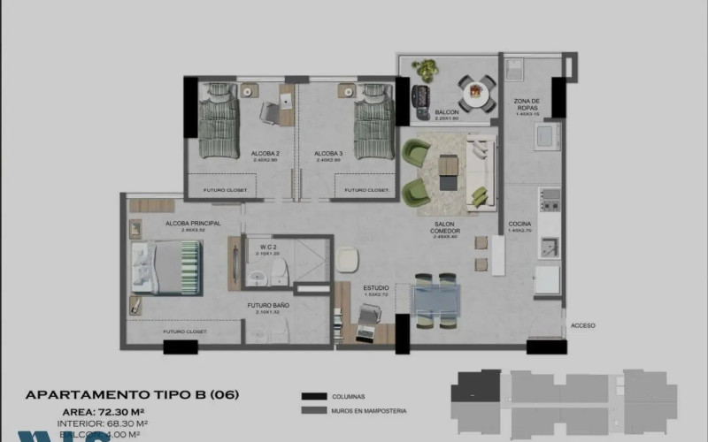 Apartamento en Itagüí en Santa María