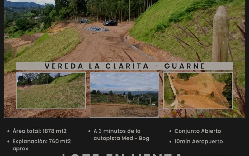Lote Residencial en Guarne en V. La Clarita