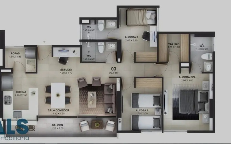 Apartamento en Rionegro en V. Ojo de Agua