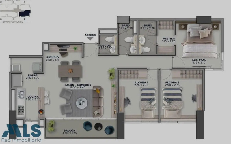 Apartamento en Sabaneta en Las Lomitas