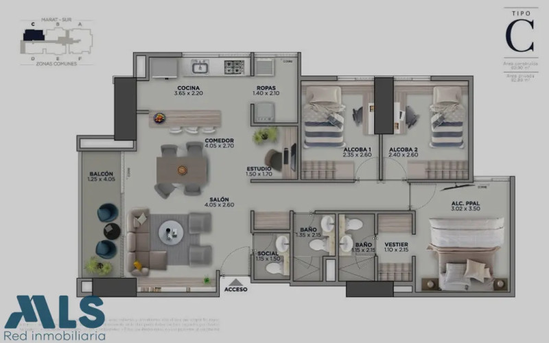 Apartamento en Sabaneta en Las Lomitas