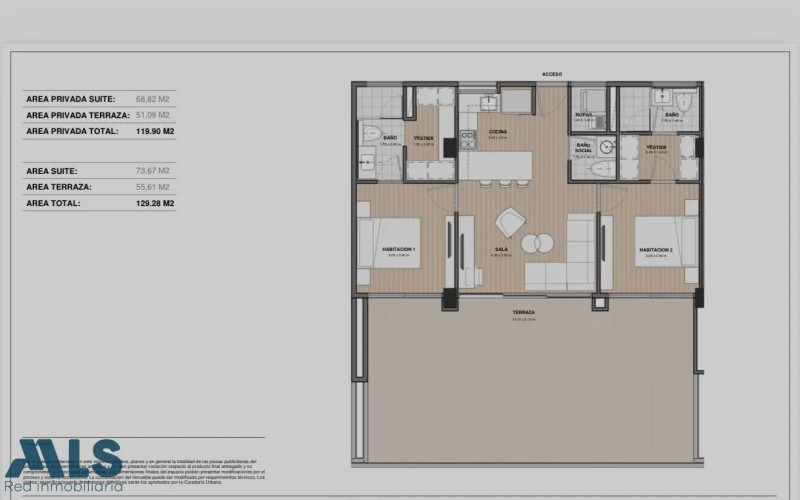 Apartamento en El Retiro en Corredor Don Diego