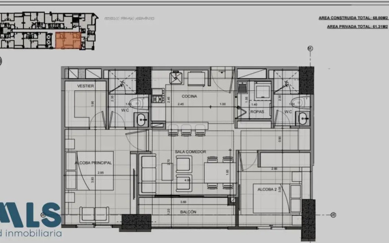 Apartamento en Envigado en Ciudad Peldar
